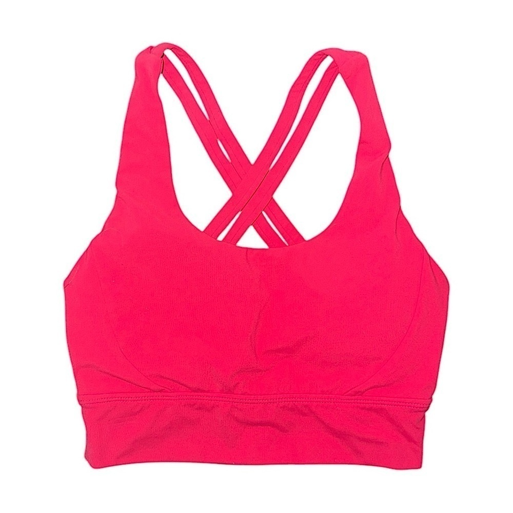 BuffBunny Rosa Med-High Support Strappy Back Soft Sports Bra / Raspberry Sz S - Picture 5 of 9